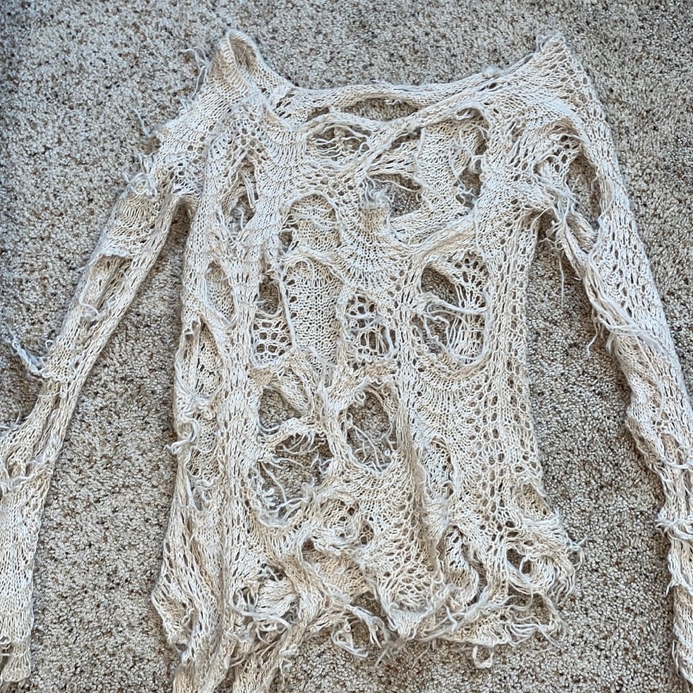 distressed sweater